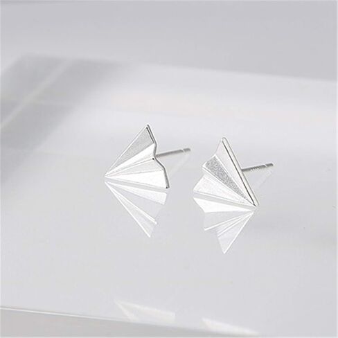 Coadipress Paper Airplane STUR ARALINGS for Women Cute Creative Funny S925 Silver School Origami Aircraft Aircraft Airction Molering in Saudi Arabia