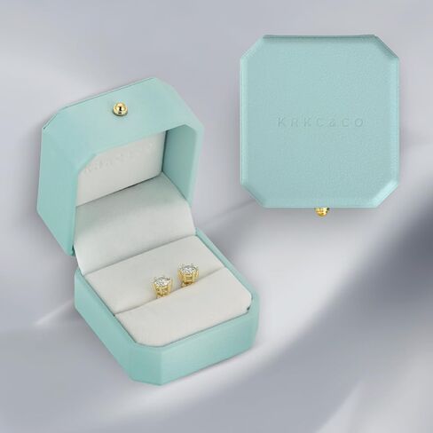 KRKC&CO Moissanite Studs Earrings, Sparkly Lab Created Earrings, S925 Sterling Silver, 6-Prong, 0.6-3CT, D Color, VVS1, 14K White Jewelry Gifts for Women in Saudi Arabia