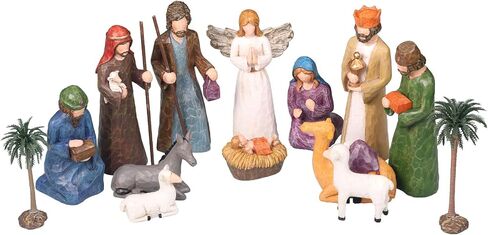 Nativity Set Indoor 6 inch Christmas Scene Statue Figurines Jesus Manger Crib Ornament Church Xmas Home Catholic Decoration in Saudi Arabia