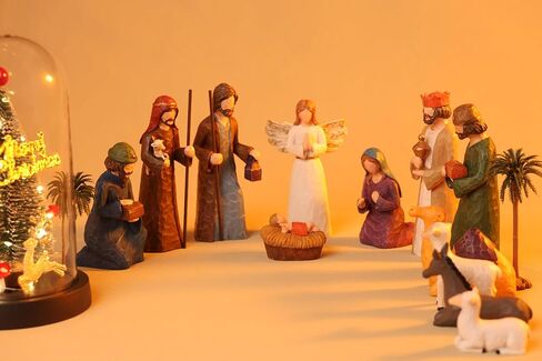Nativity Set Indoor 6 inch Christmas Scene Statue Figurines Jesus Manger Crib Ornament Church Xmas Home Catholic Decoration in Saudi Arabia