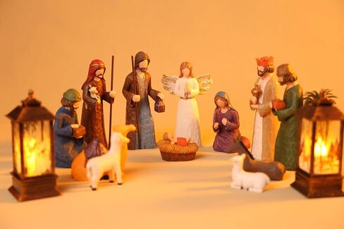 Nativity Set Indoor 6 inch Christmas Scene Statue Figurines Jesus Manger Crib Ornament Church Xmas Home Catholic Decoration in Saudi Arabia