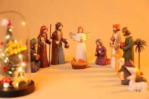 Nativity Set Indoor 6 inch Christmas Scene Statue Figurines Jesus Manger Crib Ornament Church Xmas Home Catholic Decoration in Saudi Arabia