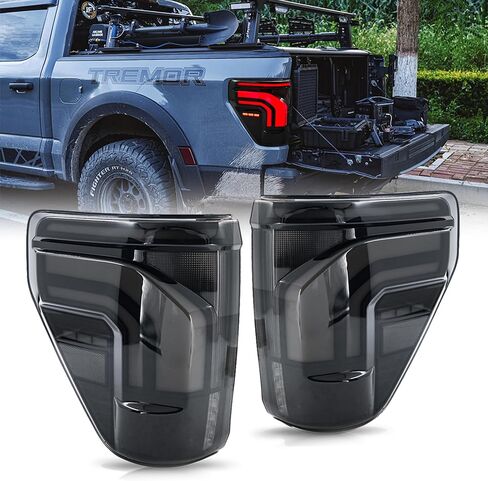 Tail Lights for Ford F150 2021-2025 LED Upgrade Option with Startup Animation Sequential Turn Signal (SMOKE) in Saudi Arabia