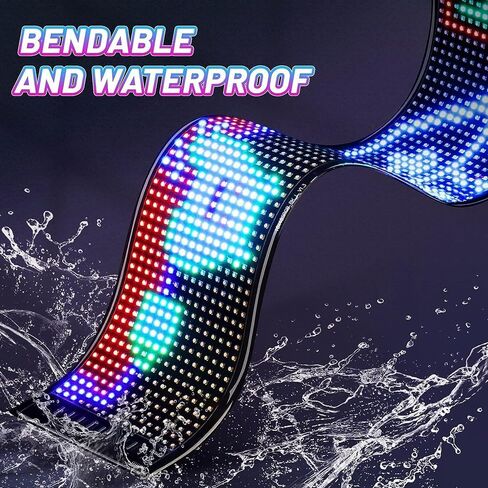 Light Eyes Light للسيارات ، عيون LED قابلة للبرمجة للسيارة ، شاشة LED المرنة للسيارة ، نوافذ السيارات والشاحنات الصغيرة إلى المتوسطة ، USB 5V (6.8inx2.8in) in Saudi Arabia