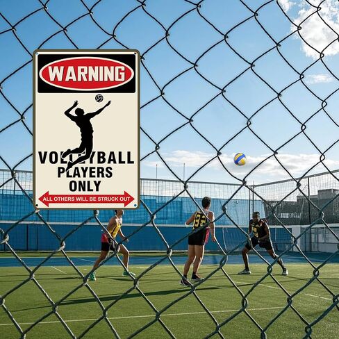 Kadezia Volleyball Aluminum Sign - "Warning Volleyball Players Only" Decor - 7.8 x 11.9 Inch Metal Wall Art for Sports Spaces (076) in Saudi Arabia