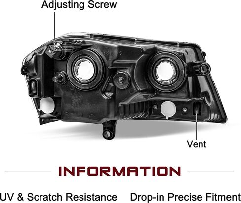 JSBOYAT Fits for 2008-2014 Dodge Avenger Halogen Headlight Assembly OE Replacement Headlamp Driver and Passenger Chrome Housing Amber Reflector Side in Kuwait