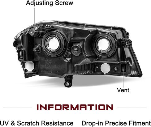 JSBOYAT Fits for 2008-2014 Dodge Avenger Halogen Headlight Assembly OE Replacement Headlamp Driver and Passenger Chrome Housing Amber Reflector Side in Kuwait