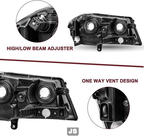 JSBOYAT Fits for 2008-2014 Dodge Avenger Halogen Headlight Assembly OE Replacement Headlamp Driver and Passenger Chrome Housing Amber Reflector Side in Kuwait