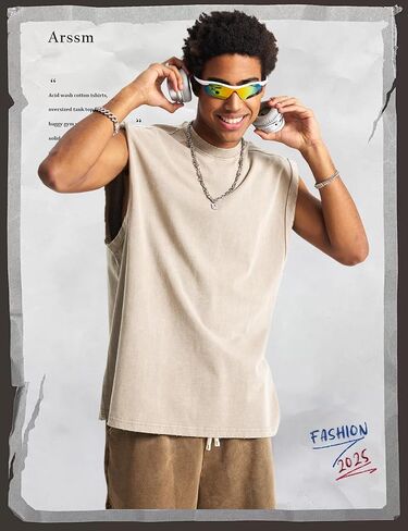 ARSSM MENS COTTON TANK TOPS تجريبي قمصان محملات بلا أكمام in Kuwait