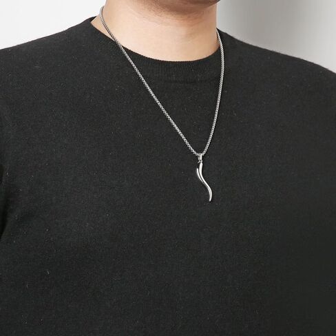 HZMAN Italian Horn Necklace for Men Women High Polished Stainless Steel Cornicello Pendant Protection Jewelry Gift in Saudi Arabia