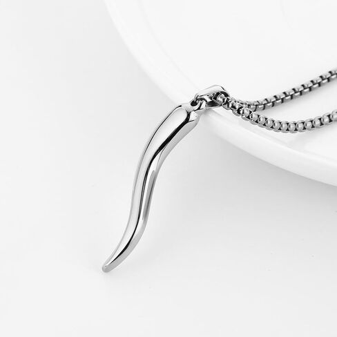 HZMAN Italian Horn Necklace for Men Women High Polished Stainless Steel Cornicello Pendant Protection Jewelry Gift in Saudi Arabia