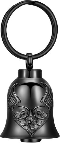 XSMZB Wings Heart Bell Urn Necklaces for Ashes for Men Women Bell Cremation Jewelry Ashes Keepsake Pendant Funeral Memorial Urn Jewelry in Saudi Arabia