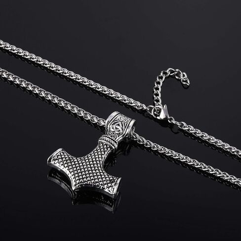 قلادة Mjolnir Thor Hammer Necklace Men Viking Thor قلادة من الفولاذ المقاوم للصدأ قلادة in Kuwait