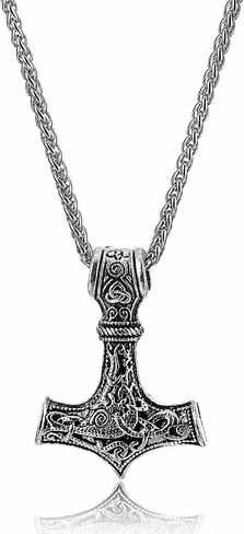 قلادة Mjolnir Thor Hammer Necklace Men Viking Thor قلادة من الفولاذ المقاوم للصدأ قلادة in Kuwait