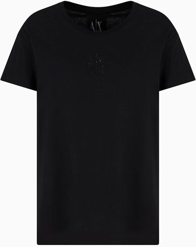 Armani Exchange Fit Fit Fit Fit Fit Tee مع شعار أيقونة صغير مرصع in Saudi Arabia
