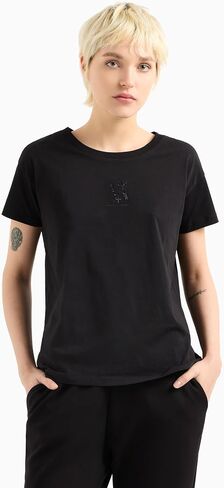 Armani Exchange Fit Fit Fit Fit Fit Tee مع شعار أيقونة صغير مرصع in Saudi Arabia