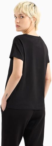 Armani Exchange Fit Fit Fit Fit Fit Tee مع شعار أيقونة صغير مرصع in Saudi Arabia