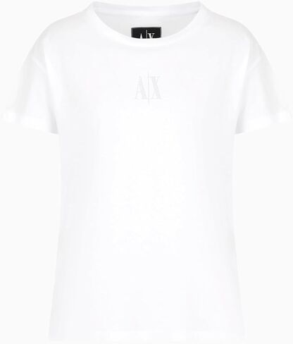 Armani Exchange Women's Boyfriend Fit Tee with Studded Small Icon Logo in Saudi Arabia