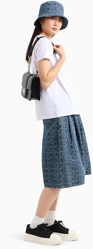 Armani Exchange Women's Boyfriend Fit Tee with Studded Small Icon Logo in Saudi Arabia