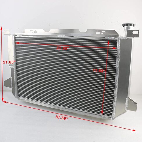 جميع المبردات من الألومنيوم لعام 1985-1997 فورد F Super Duty Bronco F150 F250 F350 F53 5.0 5.8 7.3 7.5 V8 محرك ، 3 مشعات ROW 1986 1987 1988 1989 1990 in Kuwait