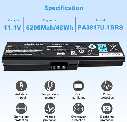 NEW 56WH PA5024U-1BRS استبدال البطارية ل Toshiba Satellite C55 C55-A C55T C55DT C55D C855 C855D L855 L875 P855 P875 S855 S875 Series PA5109U-1BRS PA502U-1 in Saudi Arabia