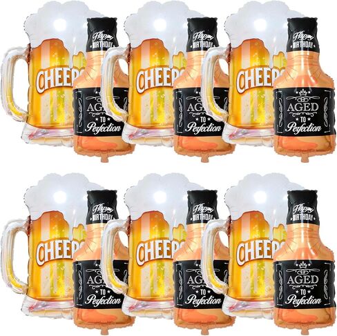 Whiskey Bottle and Beer Cup Balloons Foil Balloon Bar Party Beer Festival Party Birthday Party Decorations in Saudi Arabia