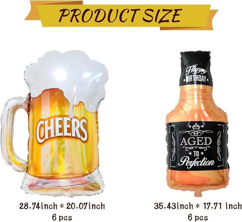 Whiskey Bottle and Beer Cup Balloons Foil Balloon Bar Party Beer Festival Party Birthday Party Decorations in Saudi Arabia
