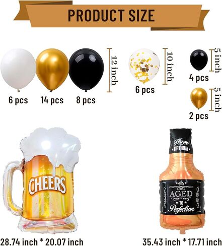 Whiskey Bottle and Beer Cup Balloons Foil Balloon Bar Party Beer Festival Party Birthday Party Decorations in Saudi Arabia