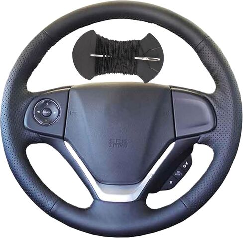 Car Steering Wheel Cover Microfiber Leather Stitch Wheel Wrap Fit for Honda CRV CR-V 2012-2015 in Saudi Arabia