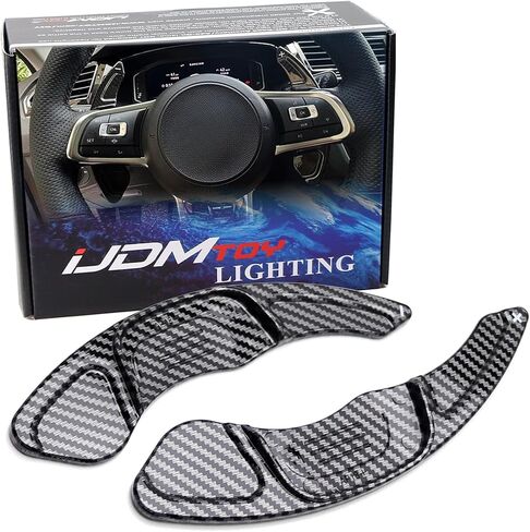 Ijdmtoy Twill Weave Carbon Fiber/نمط امتدادات مجداف كبيرة متوافقة مع فولكس واجن MK7 MK7.5 GTI/Golf/Golf-R in Kuwait