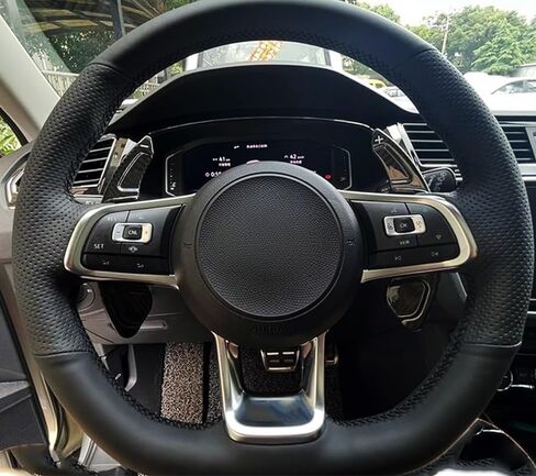 Ijdmtoy Twill Weave Carbon Fiber/نمط امتدادات مجداف كبيرة متوافقة مع فولكس واجن MK7 MK7.5 GTI/Golf/Golf-R in Kuwait