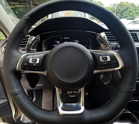 Ijdmtoy Twill Weave Carbon Fiber/نمط امتدادات مجداف كبيرة متوافقة مع فولكس واجن MK7 MK7.5 GTI/Golf/Golf-R in Kuwait