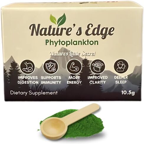 Natures Edge Pure Marine Phytoplancton Powder - يدعم الطاقة ، صحة المناعة ، الهضم - الفيتامينات الأساسية ، المعادن ، مساحيق أوميغا 3 الخضر - نوم مسحوق الأطعمة الفائقة ، صحة الأمعاء - 10.5 جم in Saudi Arabia