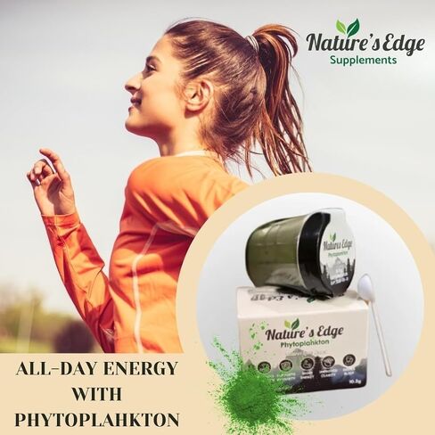 Natures Edge Pure Marine Phytoplancton Powder - يدعم الطاقة ، صحة المناعة ، الهضم - الفيتامينات الأساسية ، المعادن ، مساحيق أوميغا 3 الخضر - نوم مسحوق الأطعمة الفائقة ، صحة الأمعاء - 10.5 جم in Saudi Arabia