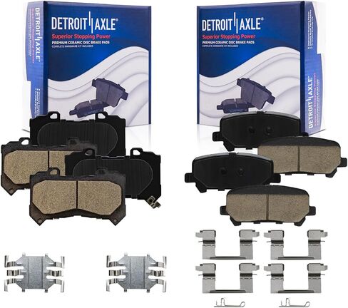 Detroit Axle - 4pc Brake Pads for 15-20 Chevy Colorado GMC Canyon, Front and Rear Ceramic Brake Pads 2015 2016 2017 2018 2019 2020 Replacement in Saudi Arabia