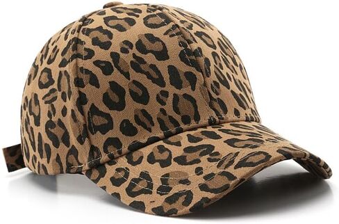 Spevert Baseball Hat with Leopard Pattern for Women Adjustable Dad Hat Unconstructed Plain Cap Outdoor Peaked Cap in Kuwait