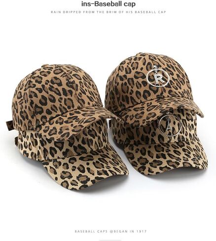 Spevert Baseball Hat with Leopard Pattern for Women Adjustable Dad Hat Unconstructed Plain Cap Outdoor Peaked Cap in Kuwait