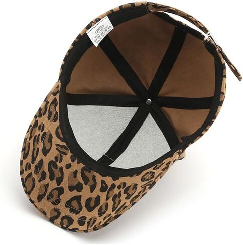 Spevert Baseball Hat with Leopard Pattern for Women Adjustable Dad Hat Unconstructed Plain Cap Outdoor Peaked Cap in Kuwait