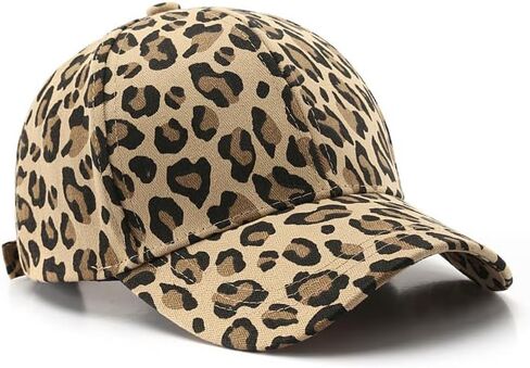 Spevert Baseball Hat with Leopard Pattern for Women Adjustable Dad Hat Unconstructed Plain Cap Outdoor Peaked Cap in Kuwait