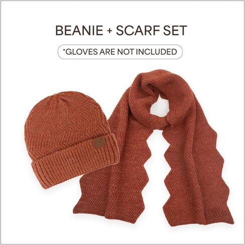 C.C C.C Winter Winter Knit Beanie Hat و Accf Set ، Chevron Pattern ، Accostories Warm Dark in Kuwait