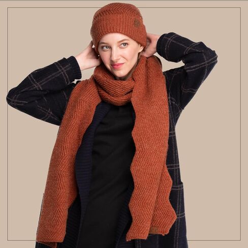 C.C C.C Winter Winter Knit Beanie Hat و Accf Set ، Chevron Pattern ، Accostories Warm Dark in Kuwait