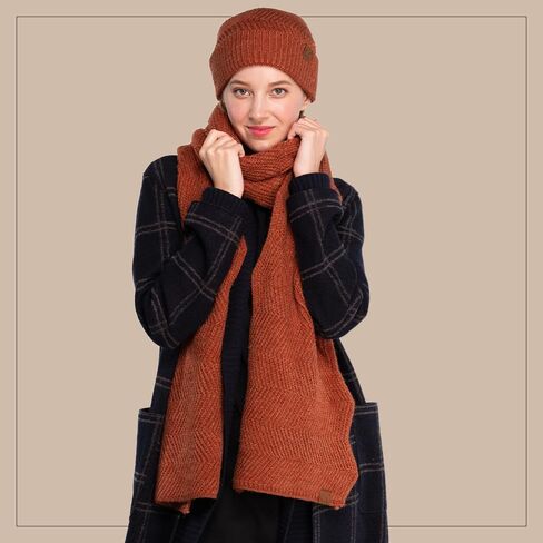 C.C C.C Winter Winter Knit Beanie Hat و Accf Set ، Chevron Pattern ، Accostories Warm Dark in Kuwait
