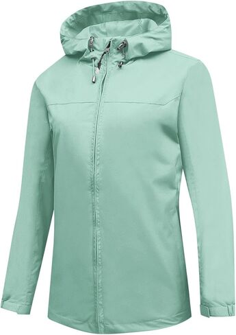 سترة المطر نساء مقاوم للماء معاطف المطر zip up في الهواء الطلق المشي لمسافات طويلة السترات الرياح مع غطاء محرك السيارة in Saudi Arabia