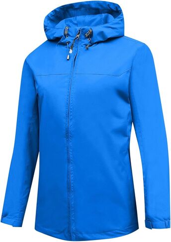 سترة المطر نساء مقاوم للماء معاطف المطر zip up في الهواء الطلق المشي لمسافات طويلة السترات الرياح مع غطاء محرك السيارة in Kuwait