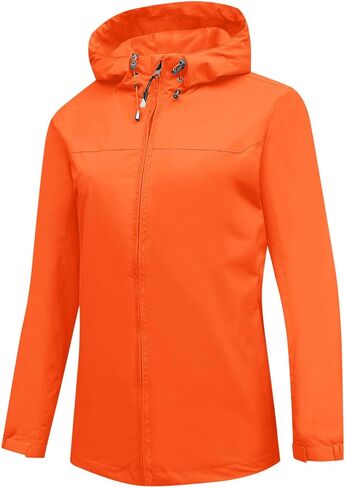 سترة المطر نساء مقاوم للماء معاطف المطر zip up في الهواء الطلق المشي لمسافات طويلة السترات الرياح مع غطاء محرك السيارة in Kuwait