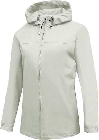 سترة المطر نساء مقاوم للماء معاطف المطر zip up في الهواء الطلق المشي لمسافات طويلة السترات الرياح مع غطاء محرك السيارة in Kuwait