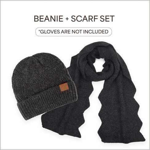 C.C C.C Winter Winter Knit Beanie Hat و Accf Set ، Chevron Pattern ، Accostories Warm Dark in Kuwait