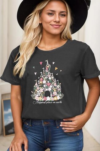 Plus Size Magical Shirts for Women Magical Tee Shirt Family Trip Vacation Tshirt Holiday Summer Graphic Tee Tops in Saudi Arabia