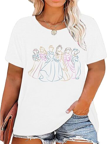 Plus Size Magical Shirts for Women Magical Tee Shirt Family Trip Vacation Tshirt Holiday Summer Graphic Tee Tops in Saudi Arabia