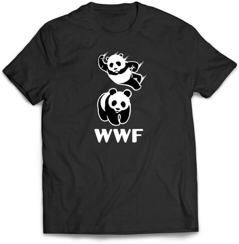 WWF Panda Top Ropes Topws Drop Drop T-Shirt | محاكاة ساخرة للمصارعة مضحك | متوفر بأحجام S-5XL in Saudi Arabia